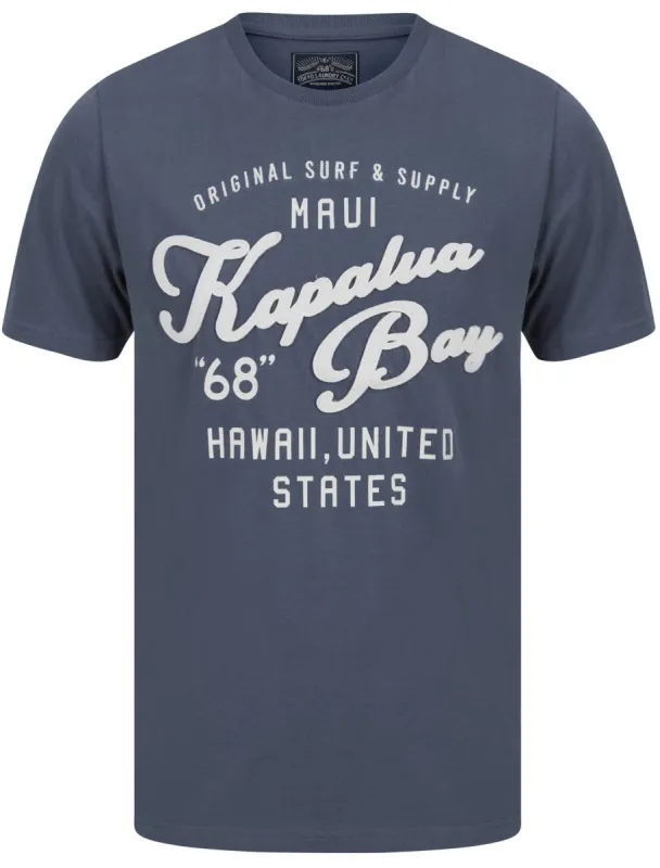Kapalua Motif Cotton Jersey T-Shirt In Vintage Indigo - Tokyo Laundry sold by Tokyo Laundry
