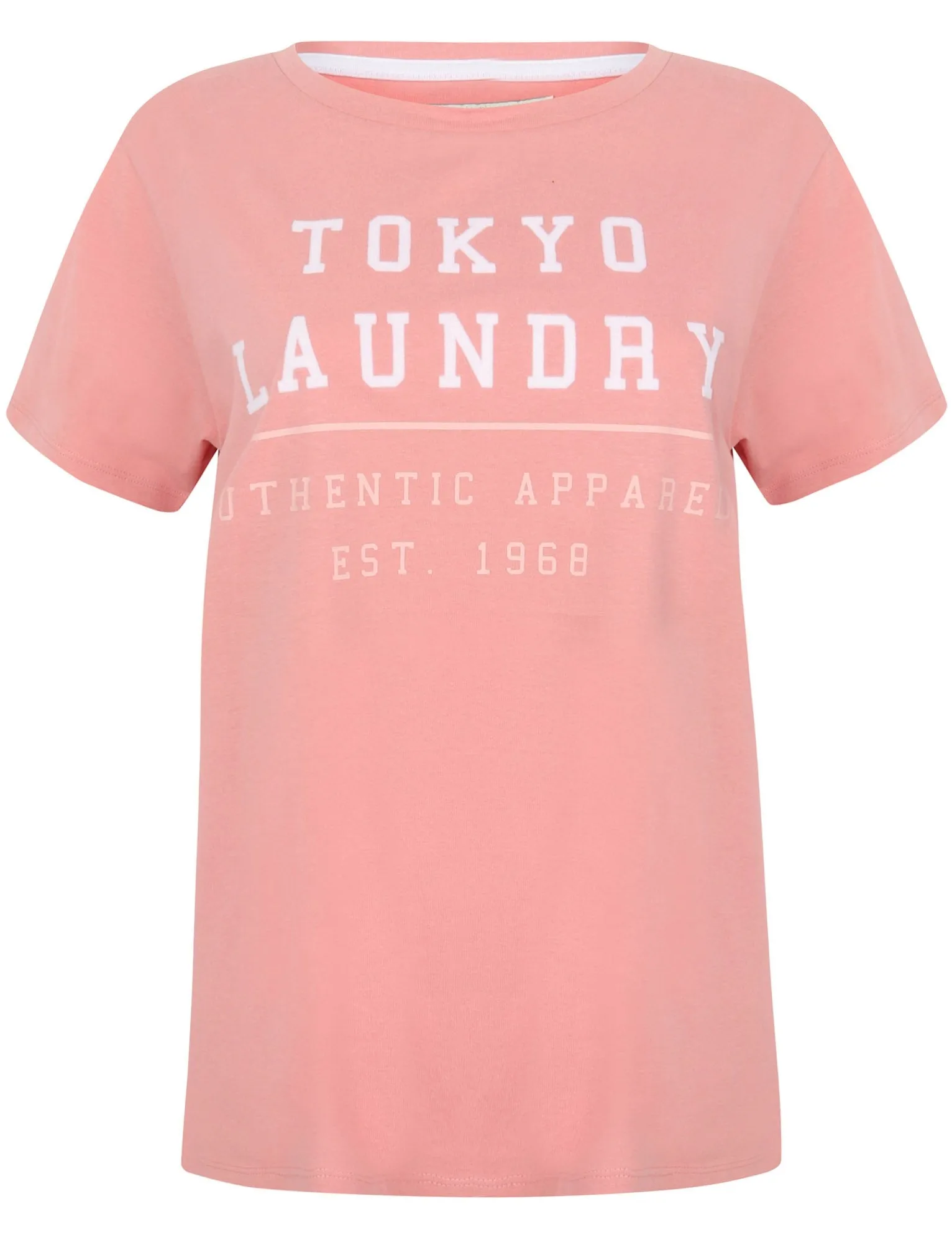 Womens Crew Neck Cotton Jersey T-Shirt In Brandied Apricot - Tokyo Laundry sold by Tokyo Laundry