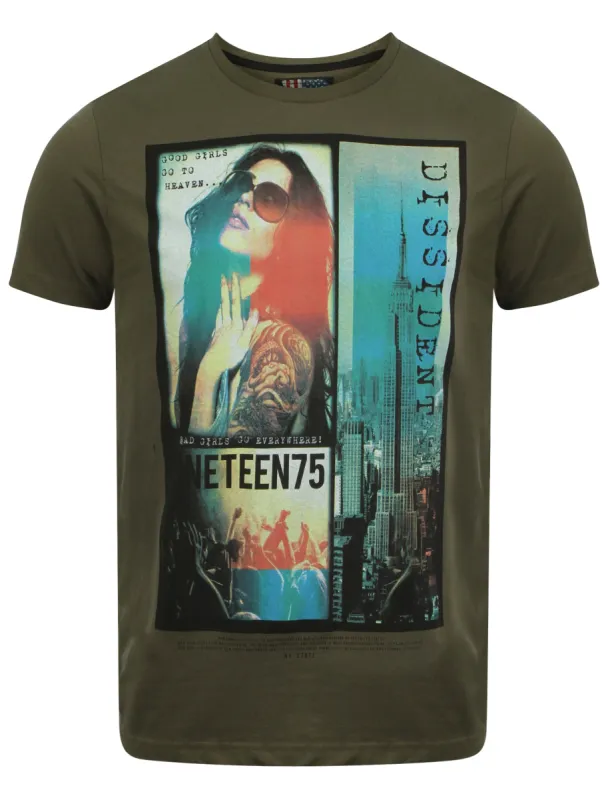 Dissident Girl Shades khaki t-shirt sold by Tokyo Laundry