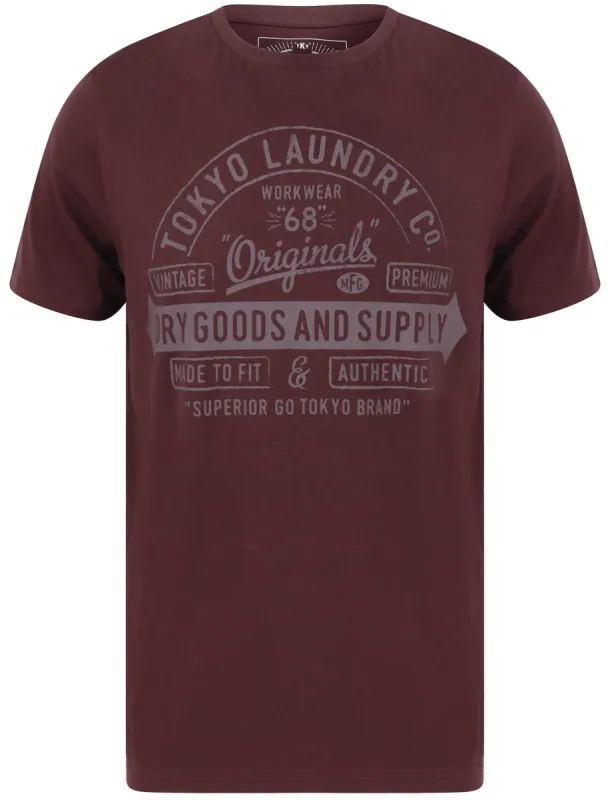 Fox Motif Cotton Jersey T-Shirt In Vintage Wine - Tokyo Laundry sold by Tokyo Laundry