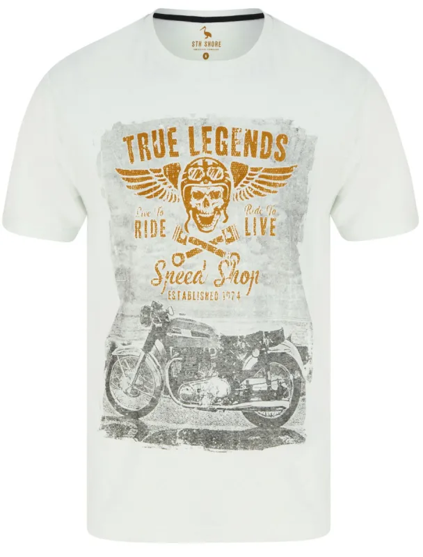 True Legends Motif Cotton Jersey T-Shirt in Hint of Mint - South Shore sold by Tokyo Laundry