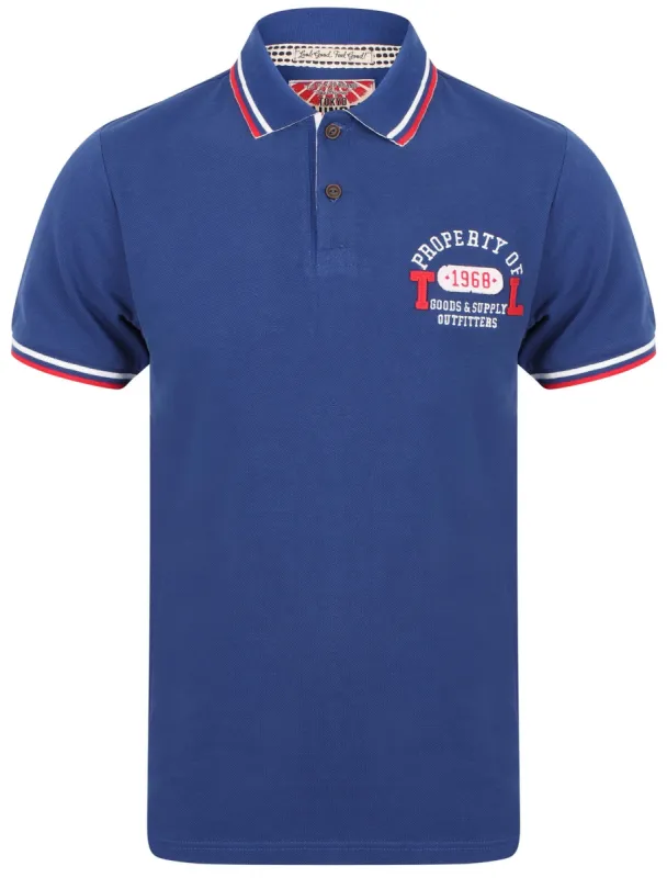 Maplehurst Cotton Pique Polo Shirt In Sapphire - Tokyo Laundry sold by Tokyo Laundry