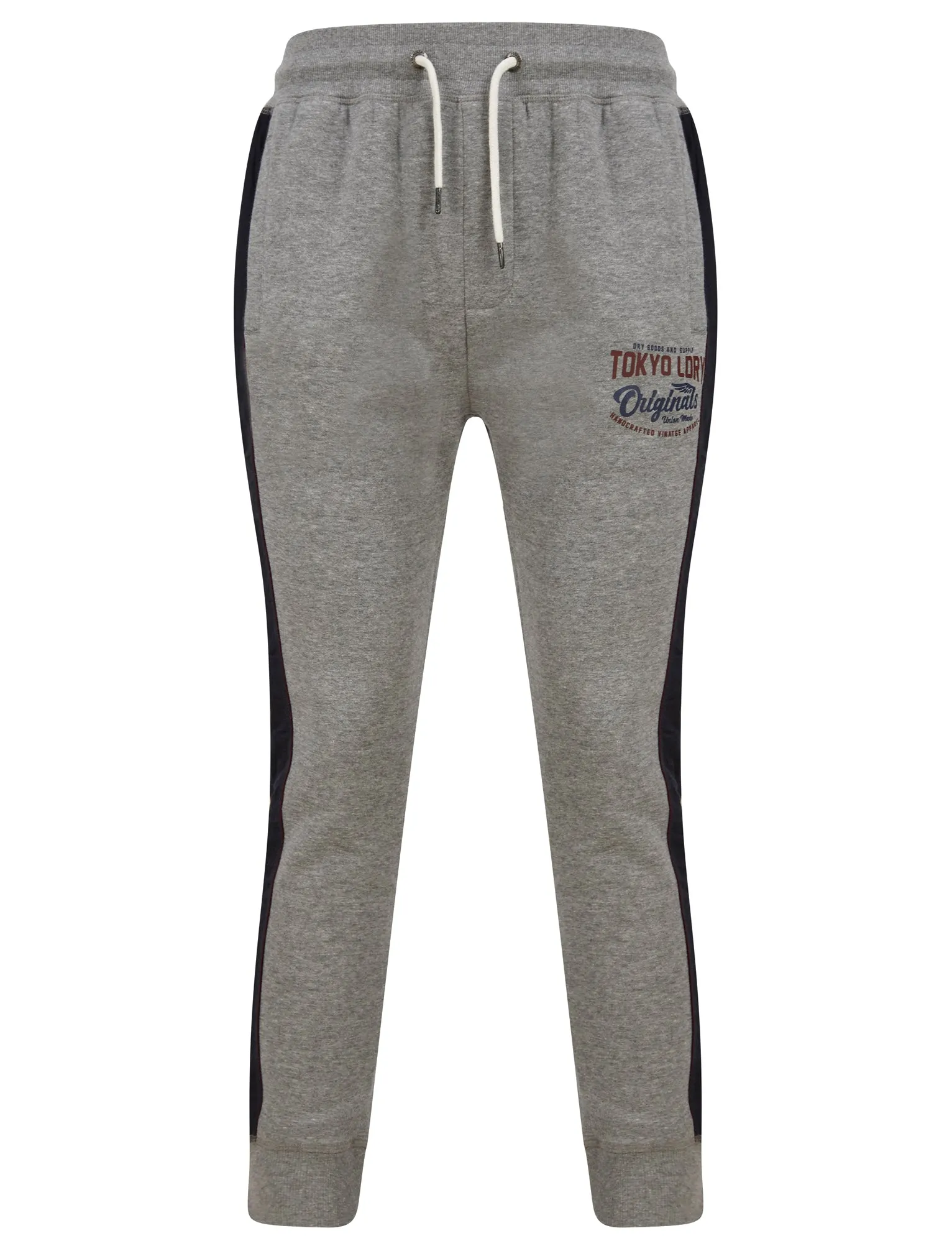 Travel Cuffed Joggers with Tape Detail in Mid Grey Marl - Tokyo Laundry sold by Tokyo Laundry product image thumbnail 2