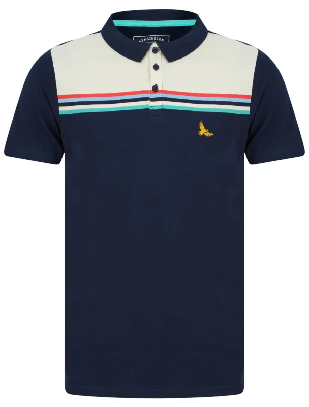 Newington Cotton Pique Polo Shirt in Sky Captain Navy - Kensington Eastside sold by Tokyo Laundry