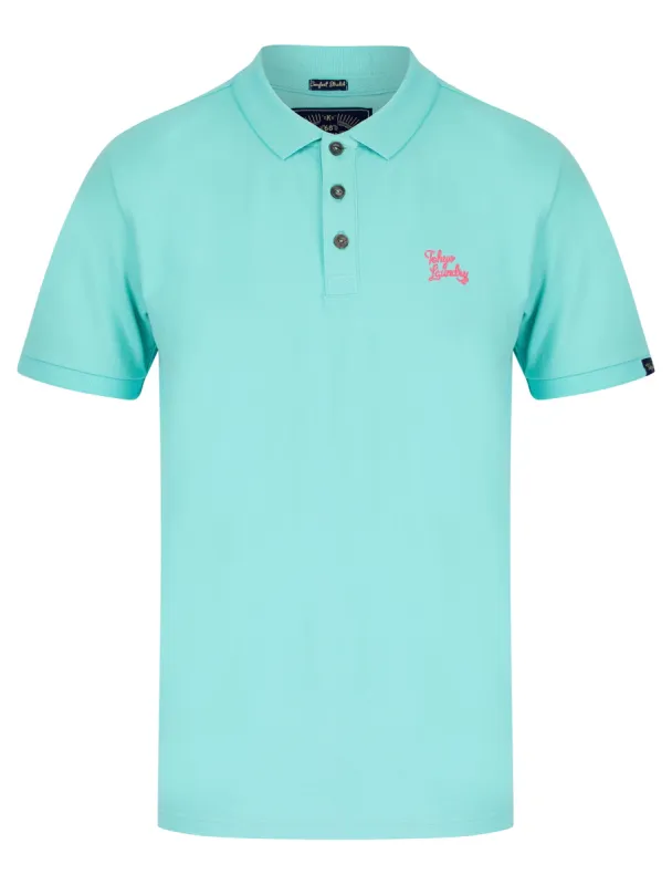 Mortimer Signature Cotton Pique Polo Shirt in Aqua Haze - Tokyo Laundry sold by Tokyo Laundry