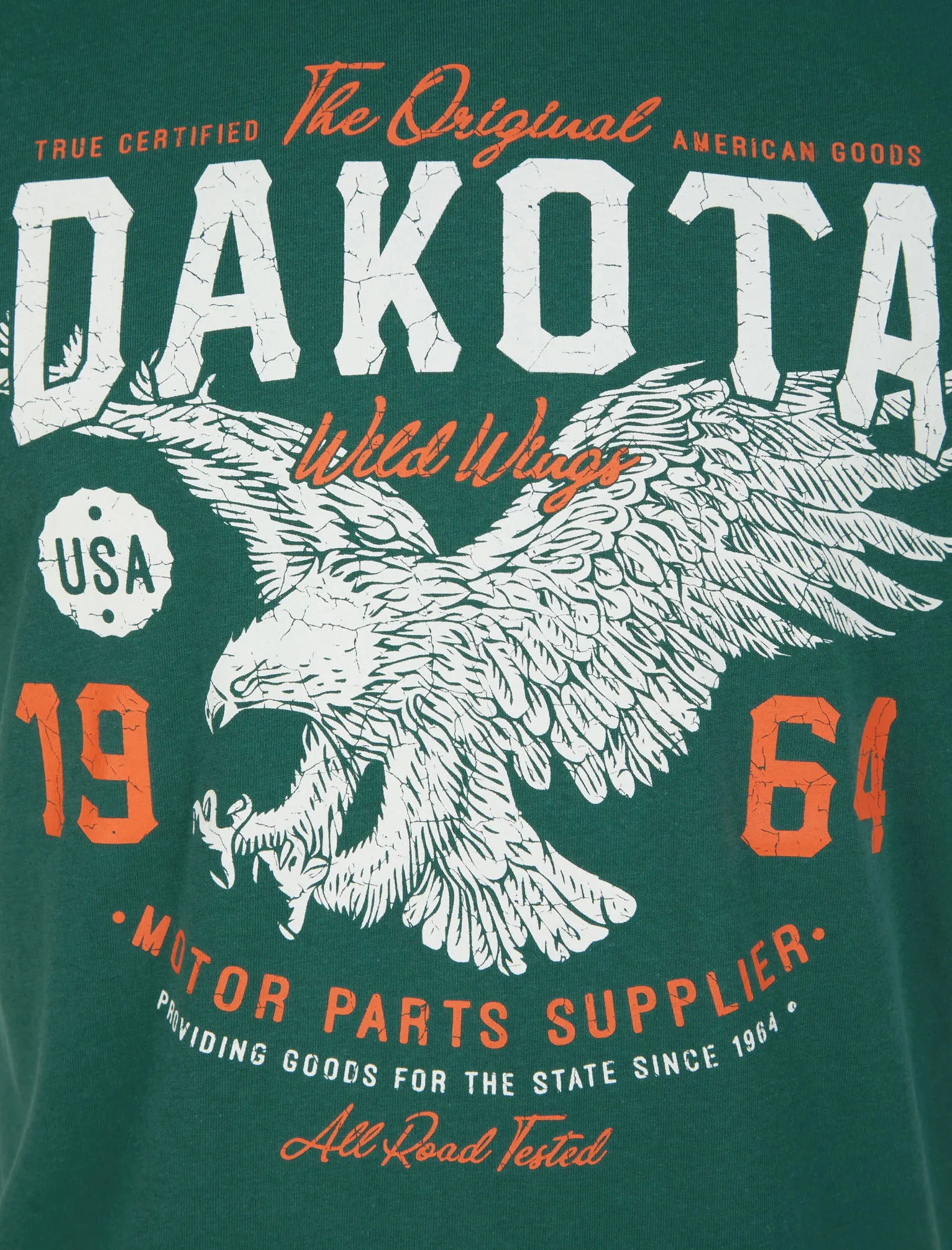Dakota Wild Wings Motif Cotton Jersey T-Shirt in Mallard Green - South Shore sold by Tokyo Laundry product image thumbnail 3