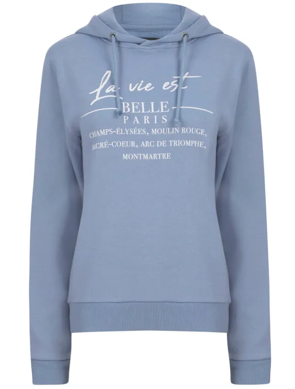 Infinity Motif Brushback Fleece Pullover Hoodie in Infinity Blue - Weekend Vibes sold by Tokyo Laundry