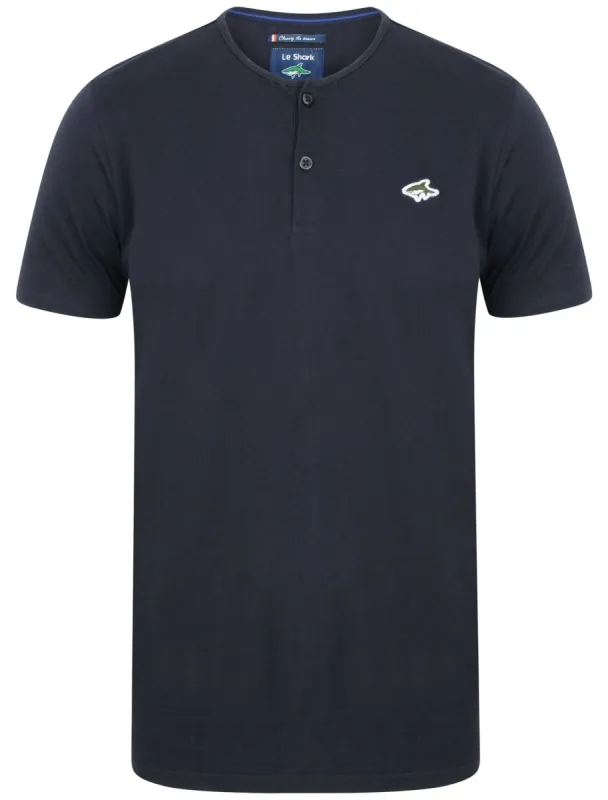 Cook Cotton Jersey T-Shirt with Henley Neckline in True Navy - Le Shark sold by Tokyo Laundry