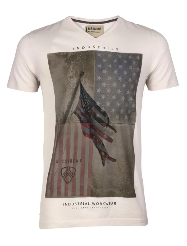 Dissident Flag V Neck T-shirt made by Tokyo Laundry