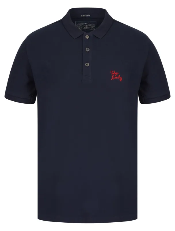 Mortimer Signature Cotton Pique Polo Shirt in Sky Captain Navy - Tokyo Laundry sold by Tokyo Laundry