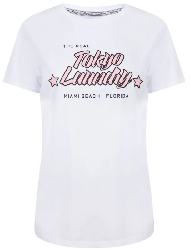 Linda Cotton Crew Neck T-Shirt in Bright White - Tokyo Laundry sold by Tokyo Laundry