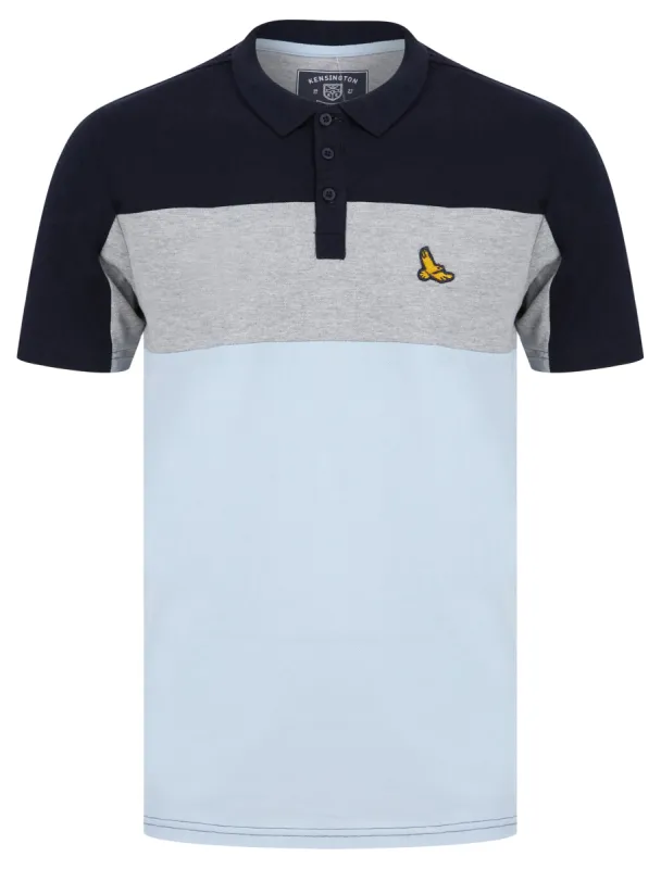 Stoneleigh Colour Block Cotton Pique Polo Shirt in Skyway - Kensington Eastside sold by Tokyo Laundry