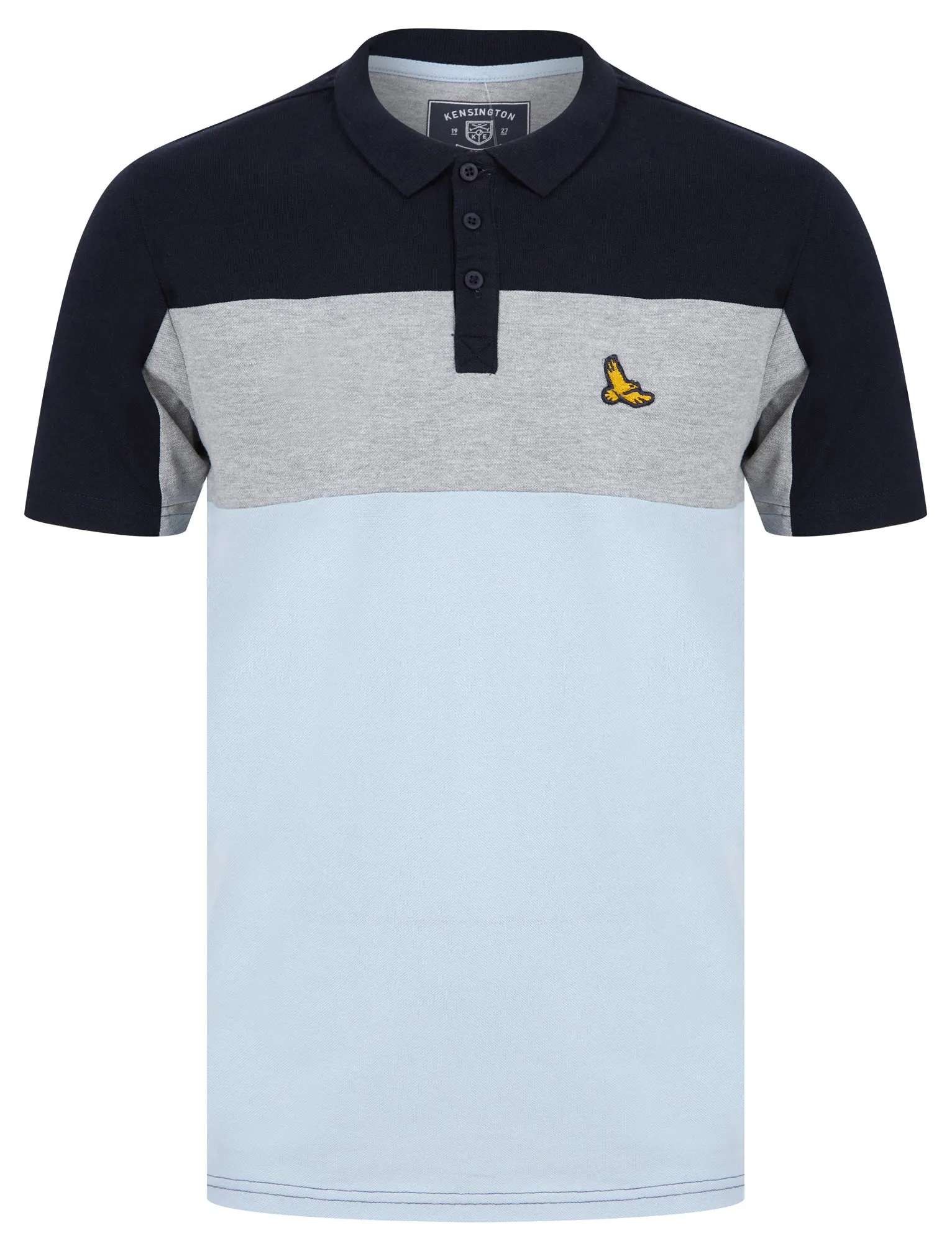 Stoneleigh Colour Block Cotton Pique Polo Shirt in Skyway - Kensington Eastside sold by Tokyo Laundry