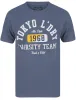 Varsity Team Motif Cotton Jersey T-Shirt In Vintage Indigo - Tokyo Laundry sold by Tokyo Laundry