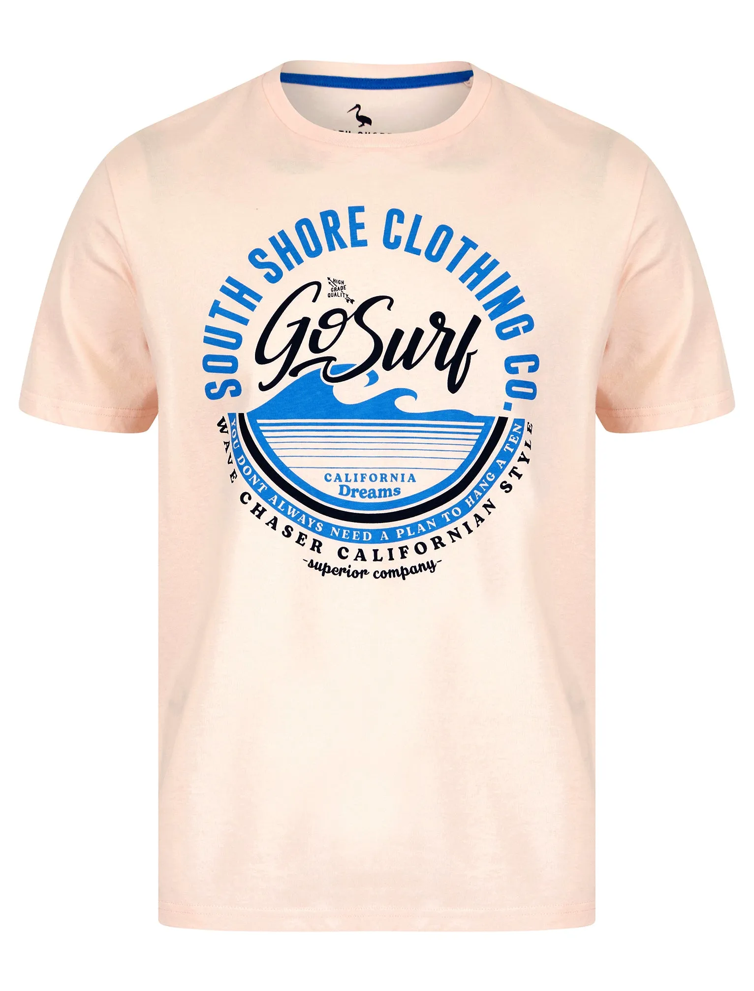 Craftman Motif Cotton Jersey T-Shirt in Barely Pink - South Shore sold by Tokyo Laundry