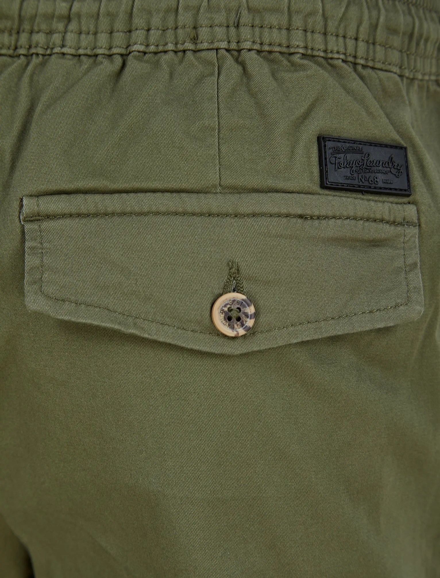 Portmany Stretch Cotton Twill Cuffed Cargo Jogger Pants in Dusty Olive - Tokyo Laundry sold by Tokyo Laundry product image thumbnail 3