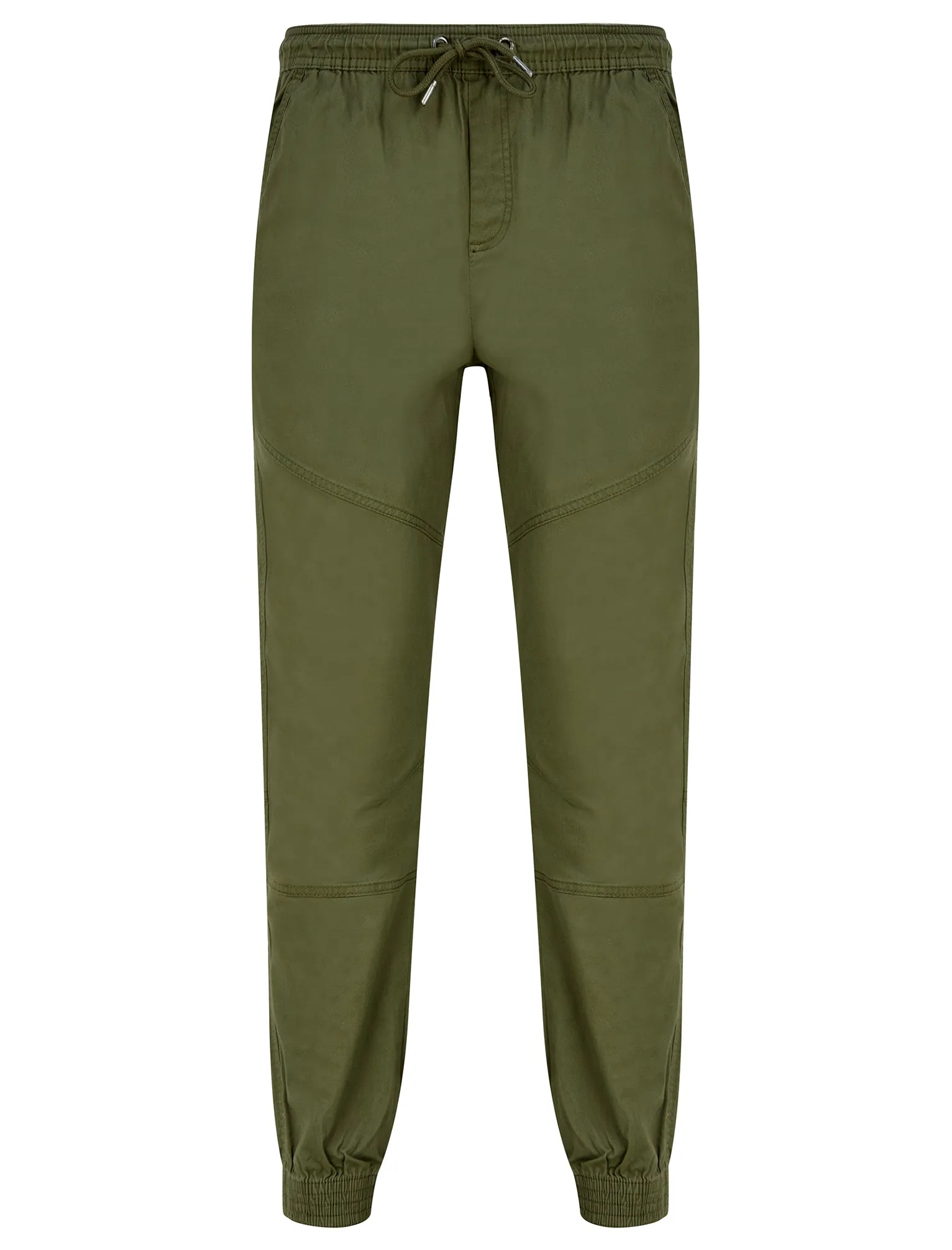 Portmany Stretch Cotton Twill Cuffed Cargo Jogger Pants in Dusty Olive - Tokyo Laundry sold by Tokyo Laundry