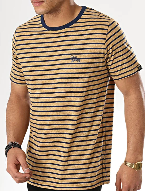 Pacora Grindle Stripe Cotton T-Shirt In Banana Cream - Tokyo Laundry sold by Tokyo Laundry
