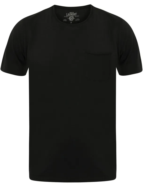 Zella Cotton Jersey T-Shirt with Pocket in Jet Black - Tokyo Laundry sold by Tokyo Laundry