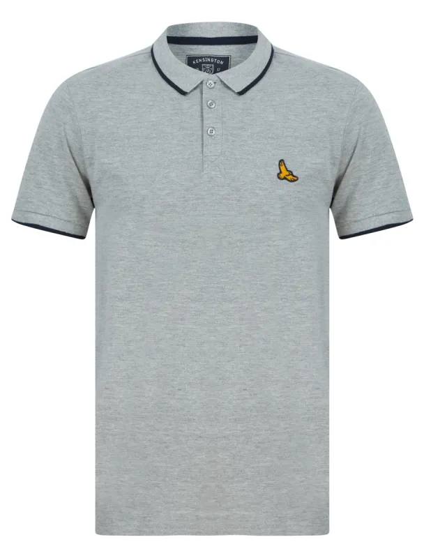 Stenhouse Cotton Pique Polo Shirt in Light Grey Marl - Kensington Eastside sold by Tokyo Laundry