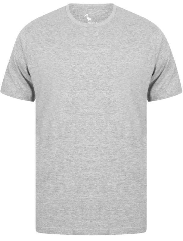 Kinsley Basic Cotton Crew Neck T-Shirt In Light Grey Marl - South Shore sold by Tokyo Laundry
