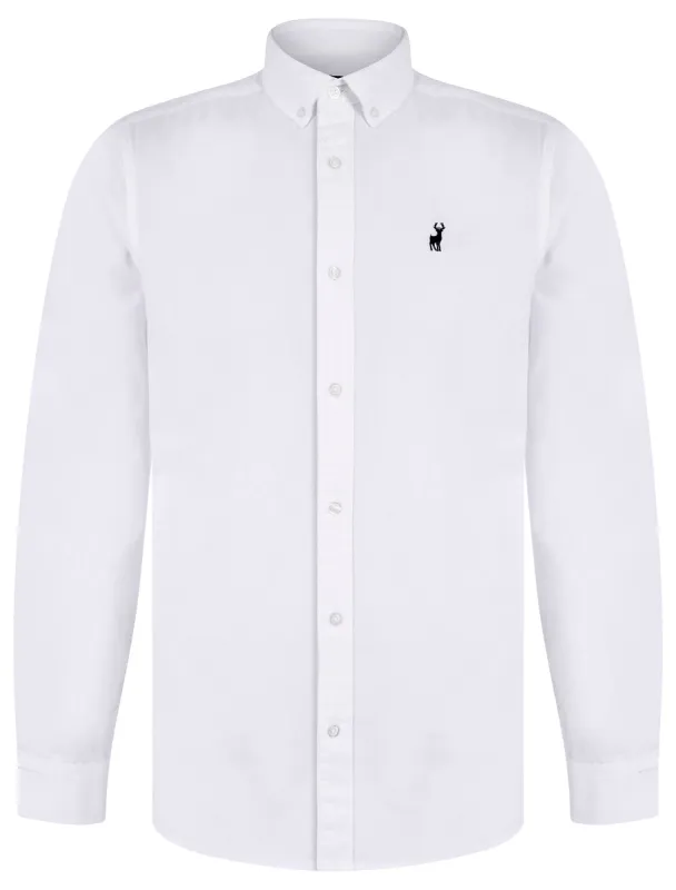 Leyburn Cotton Twill Long Sleeve Shirt in Bright White - Kensington Eastside made by Tokyo Laundry