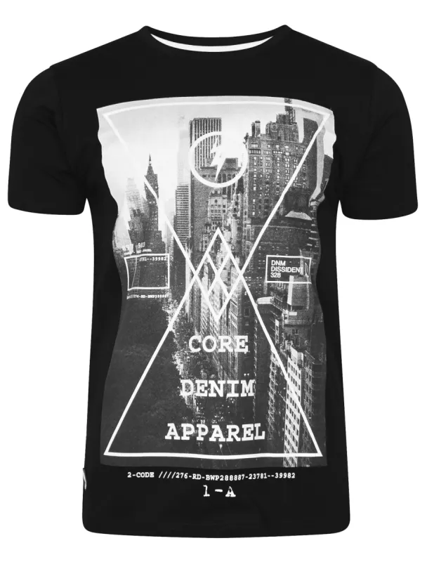 Crosser City Motif T-Shirt in Black - Tokyo Laundry sold by Tokyo Laundry