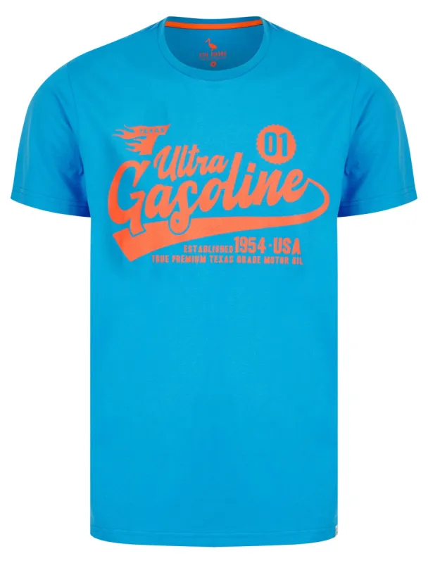 Texas Gasoline Motif Cotton Jersey T-Shirt in Swim Cap - South Shore sold by Tokyo Laundry