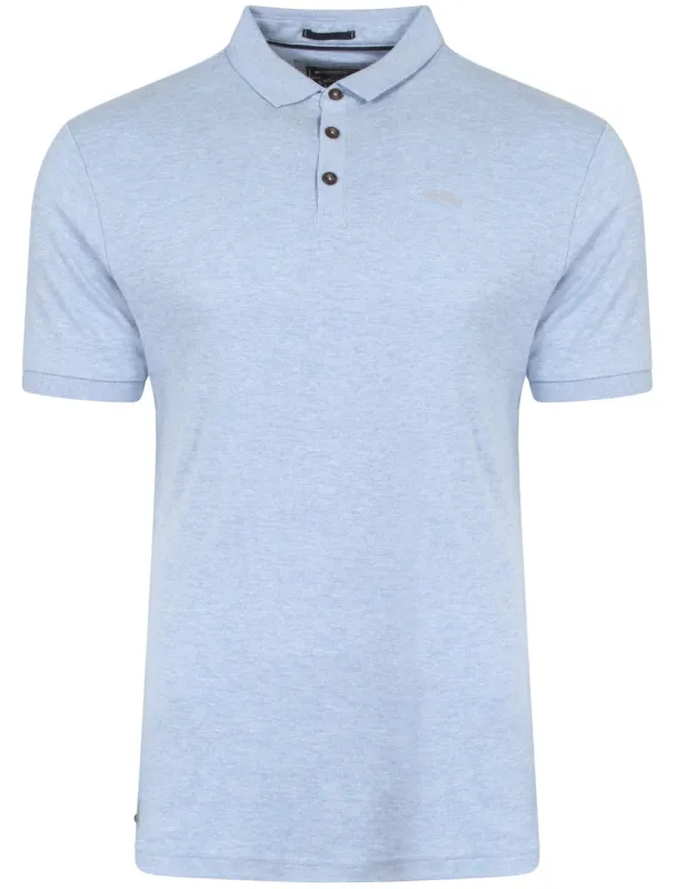 Densley Cotton Blend Polo Shirt In Placid Blue Marl - Kensington Eastside sold by Tokyo Laundry