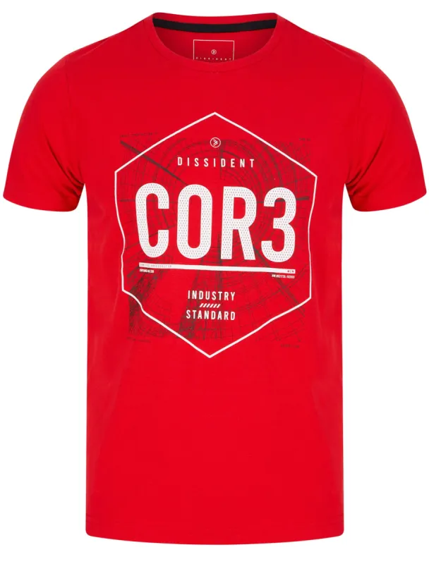 Hexx Motif Cotton Jersey T-Shirt In Barados Cherry - Dissident sold by Tokyo Laundry