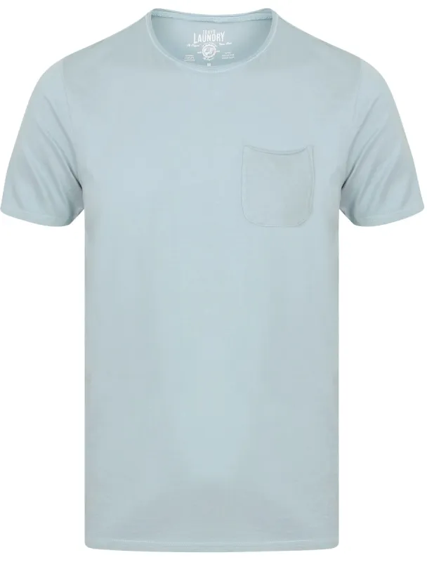 Zac Crew Neck Cotton T-Shirt with Pocket In Light Blue - Tokyo Laundry sold by Tokyo Laundry