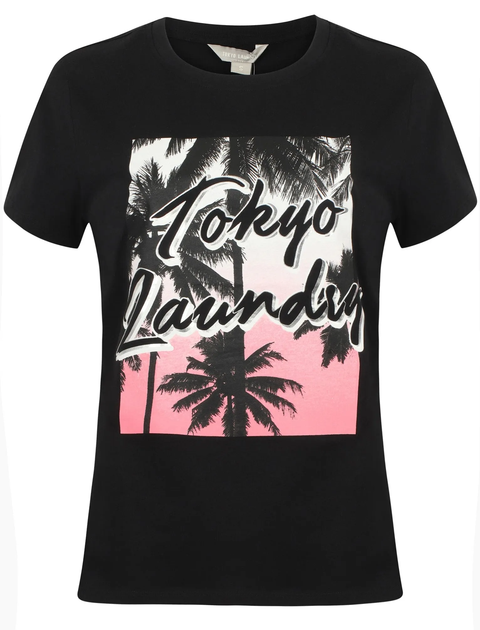 Aurora Motif Cotton Crew Neck T-Shirt In Jet Black - Tokyo Laundry sold by Tokyo Laundry product image thumbnail 2