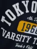 Varsity Teams Applique Motif Cotton Jersey T-Shirt in Sky Captain Navy - Tokyo Laundry sold by Tokyo Laundry