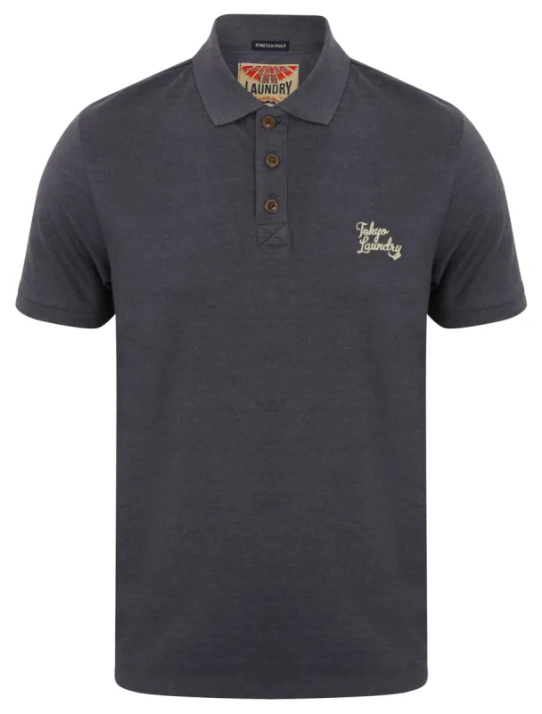 Winterfield Pique Polo Shirt in Mood Indigo Marl - Tokyo Laundry sold by Tokyo Laundry