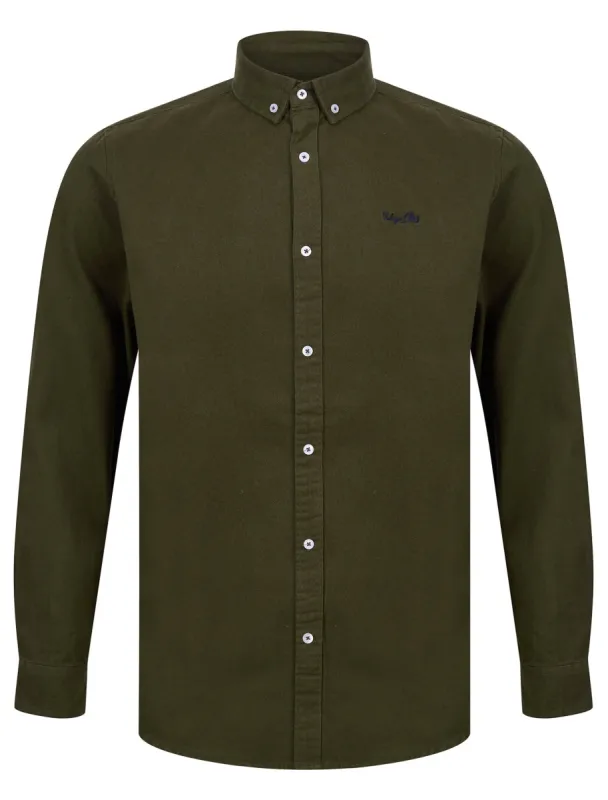 Holkham Cotton Twill Long Sleeve Shirt in Grape Leaf - Tokyo Laundry sold by Tokyo Laundry