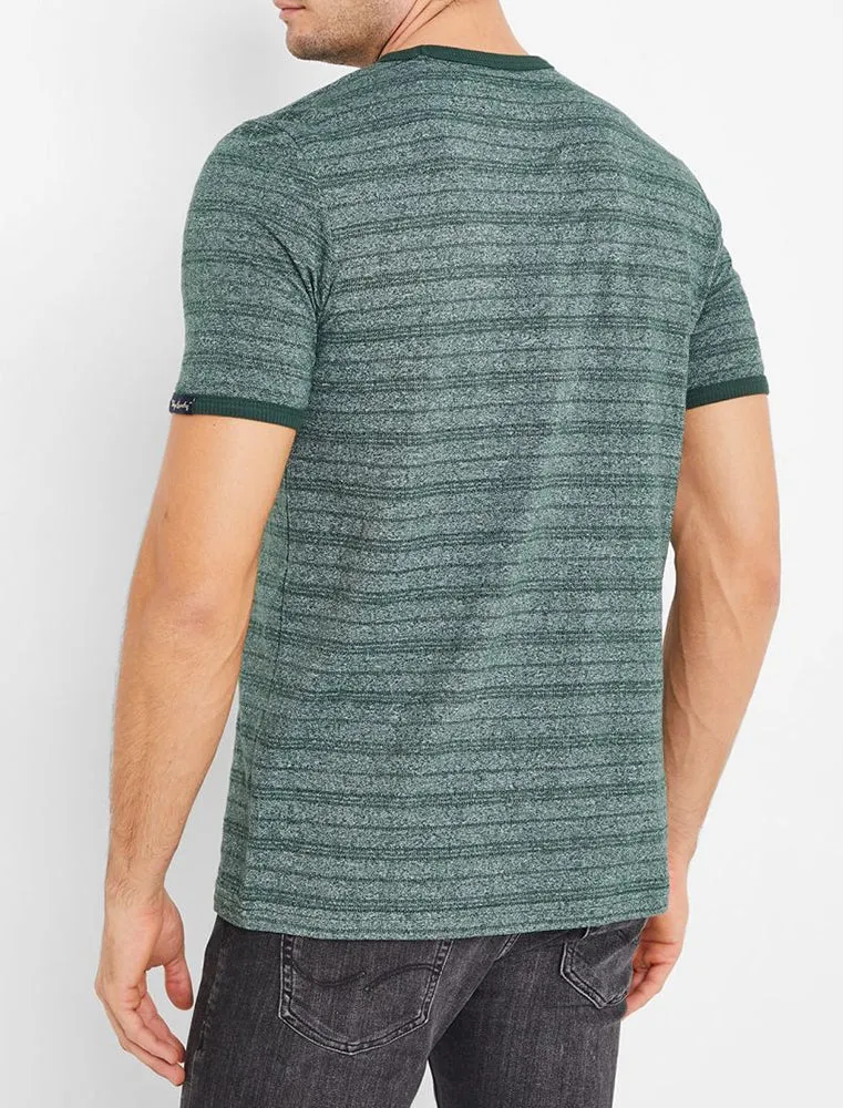Winkworth Textured Grindle Stripe T-Shirt in Jungle Green - Tokyo Laundry sold by Tokyo Laundry product image thumbnail 2