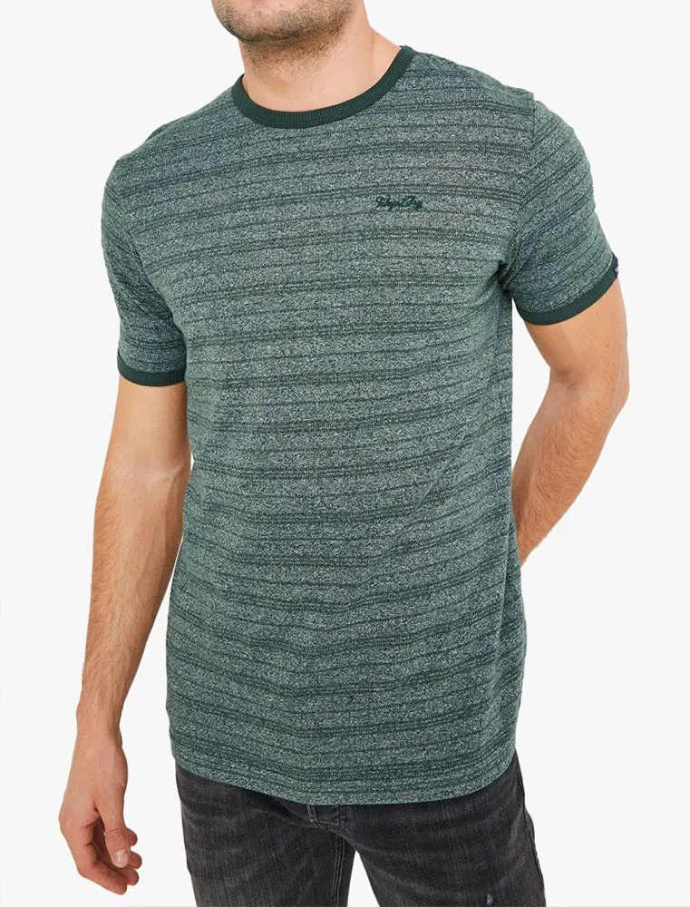 Winkworth Textured Grindle Stripe T-Shirt in Jungle Green - Tokyo Laundry sold by Tokyo Laundry