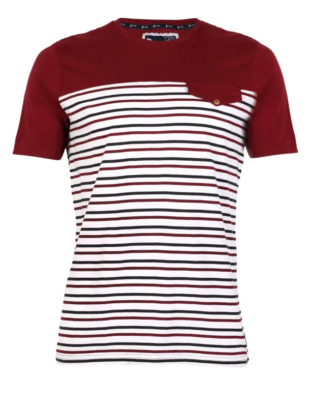 D-Code Sax Crew Neck T-shirt in Bordeaux sold by Tokyo Laundry