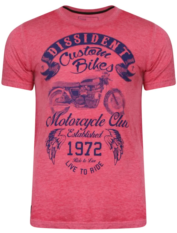 Disburn Motif Burnout T-Shirt in Pink Rose - Dissident sold by Tokyo Laundry