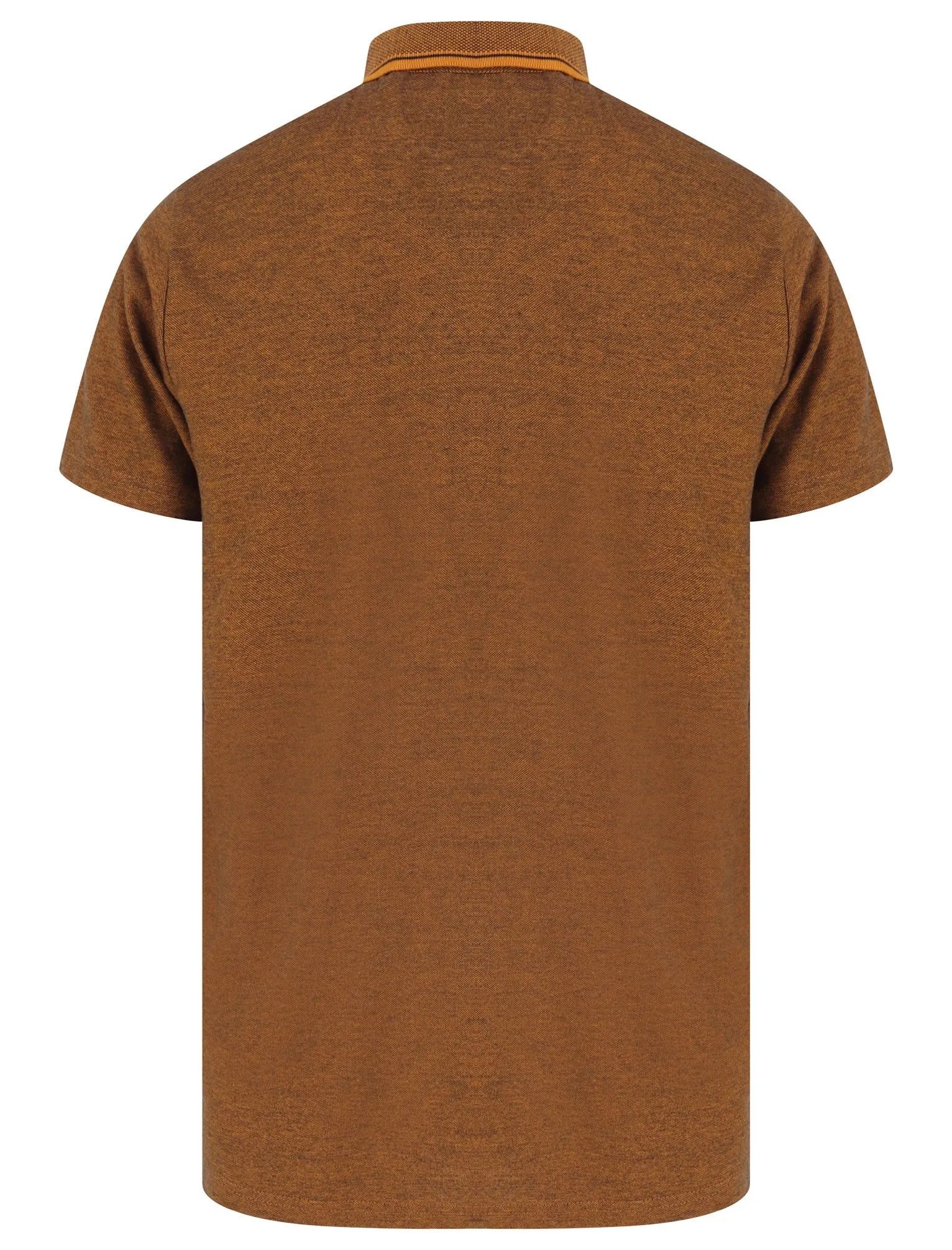 Lowndes 2 Cotton Pique Polo Shirt with Jacquard Collar In Buckthorn Brown - Kensington Eastside sold by Tokyo Laundry product image thumbnail 2