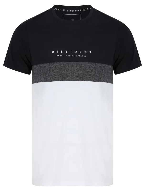 Altman Colour Block Cotton Jersey T-Shirt In Jet Black - Dissident sold by Tokyo Laundry