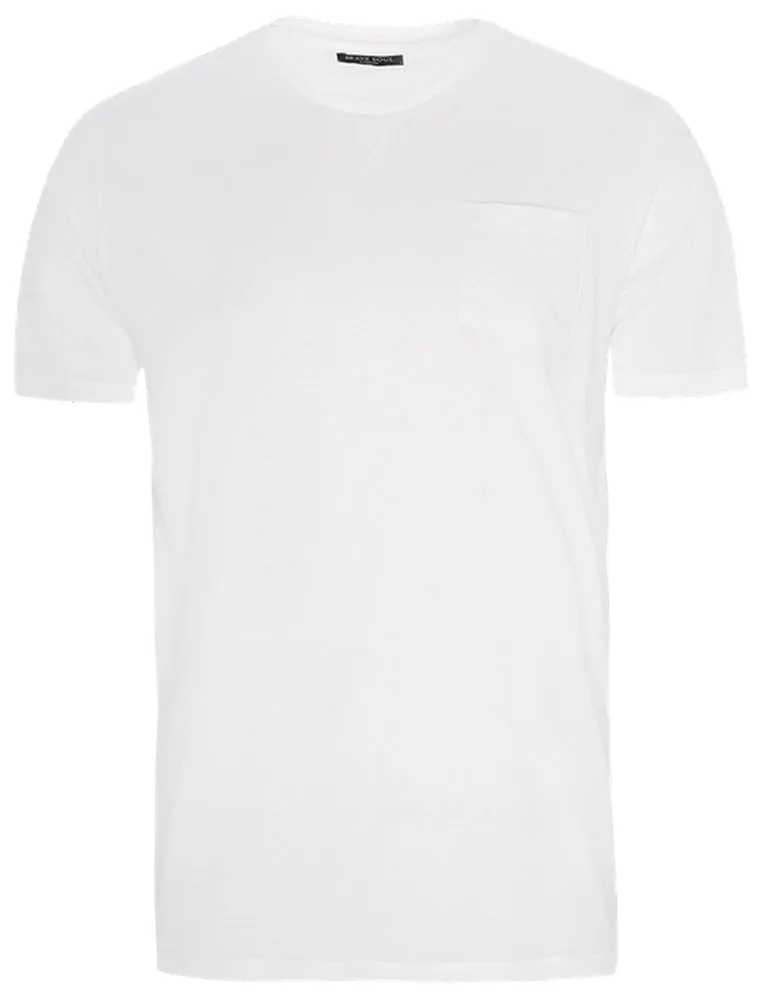 ArkhamL Crew Neck T-Shirt with Chest Pocket in White sold by Tokyo Laundry