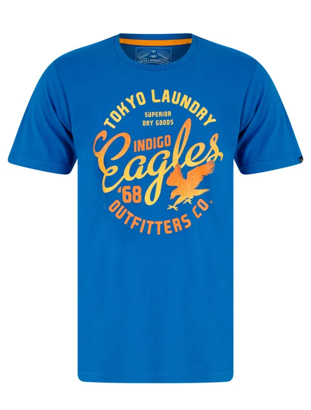 Kalida Motif Cotton Jersey T-Shirt in Jet Blue - Tokyo Laundry sold by Tokyo Laundry