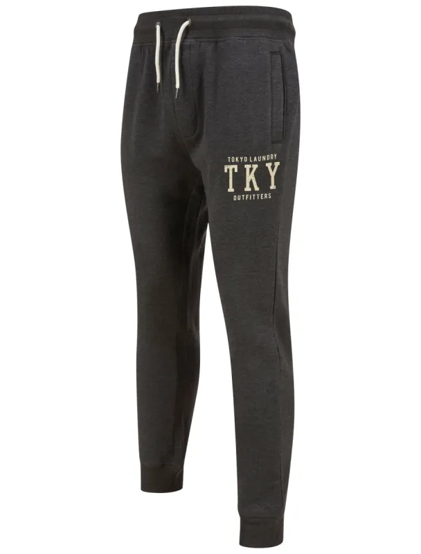 Frozen Brushback Fleece Cuffed Joggers in Charcoal Marl - Tokyo Laundry sold by Tokyo Laundry