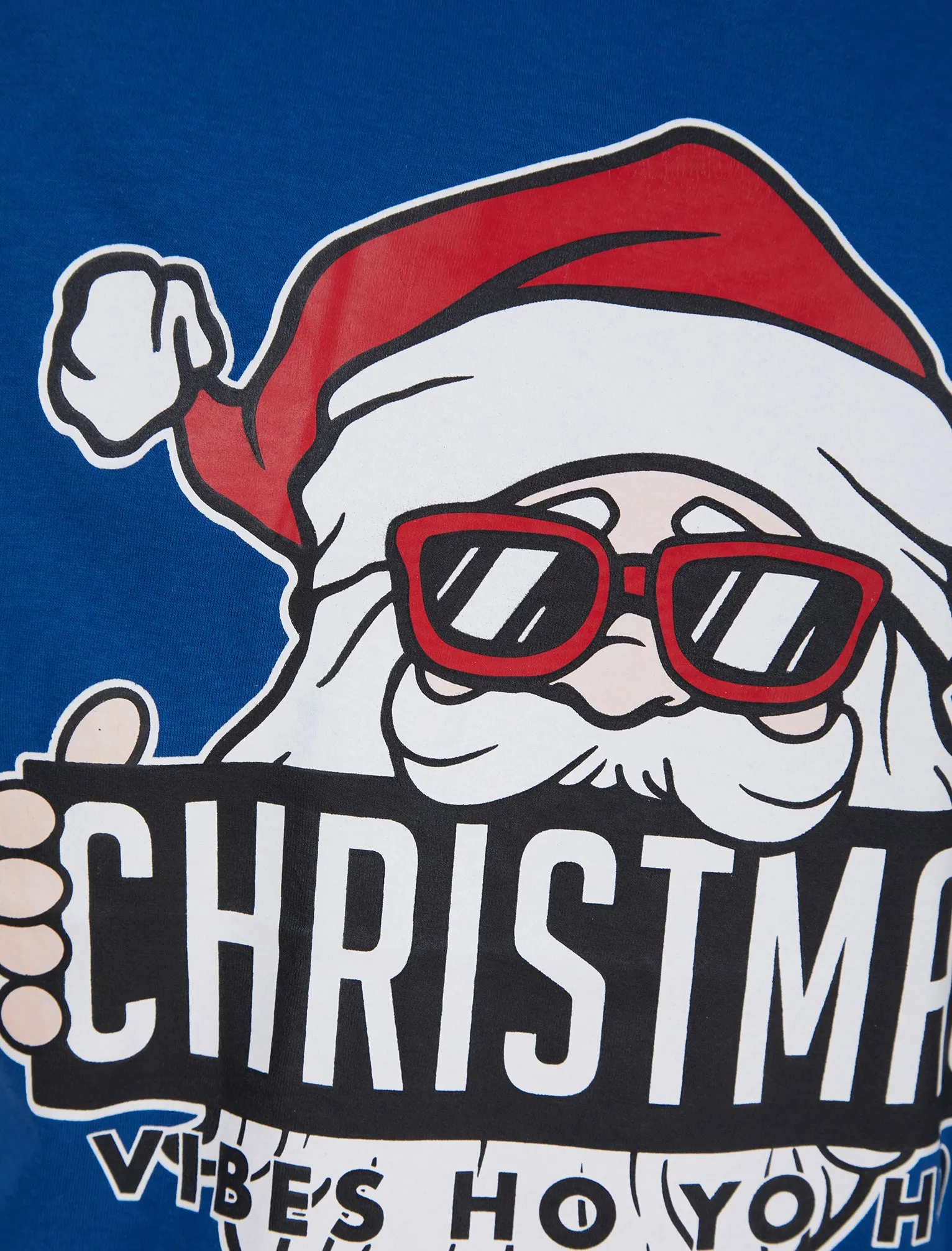 Men's Christmas Vibes Motif Novelty Cotton Christmas T-Shirt in Turkish Sea - Merry Christmas sold by Tokyo Laundry product image thumbnail 3