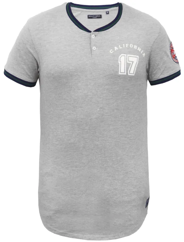 Mantle Baseball T-Shirt in Light Grey sold by Tokyo Laundry