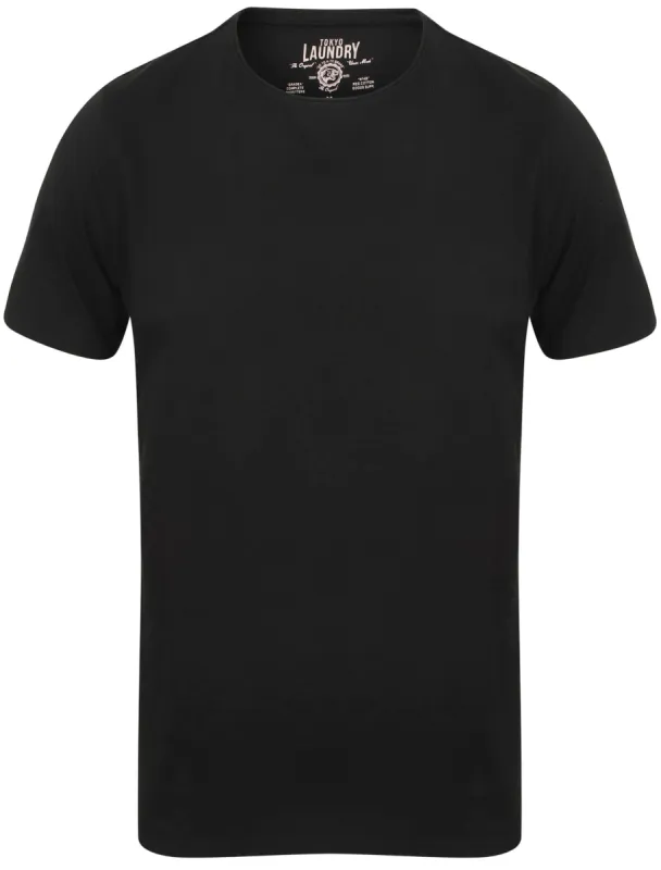 Zac Crew Neck Cotton T-Shirt with Pocket In Jet Black - Tokyo Laundry sold by Tokyo Laundry