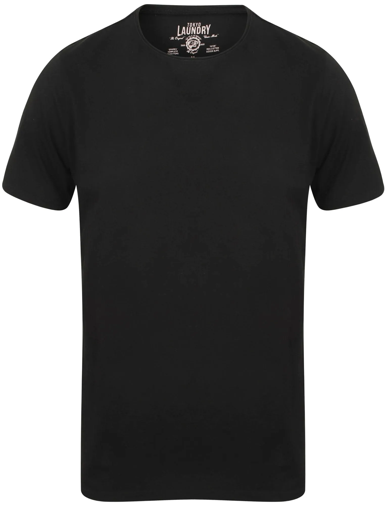 Zac Crew Neck Cotton T-Shirt with Pocket In Jet Black - Tokyo Laundry sold by Tokyo Laundry