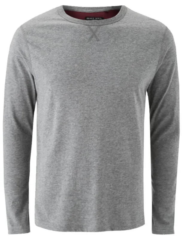 PragueC Long Sleeve Cotton Jersey Top in Mid Grey sold by Tokyo Laundry