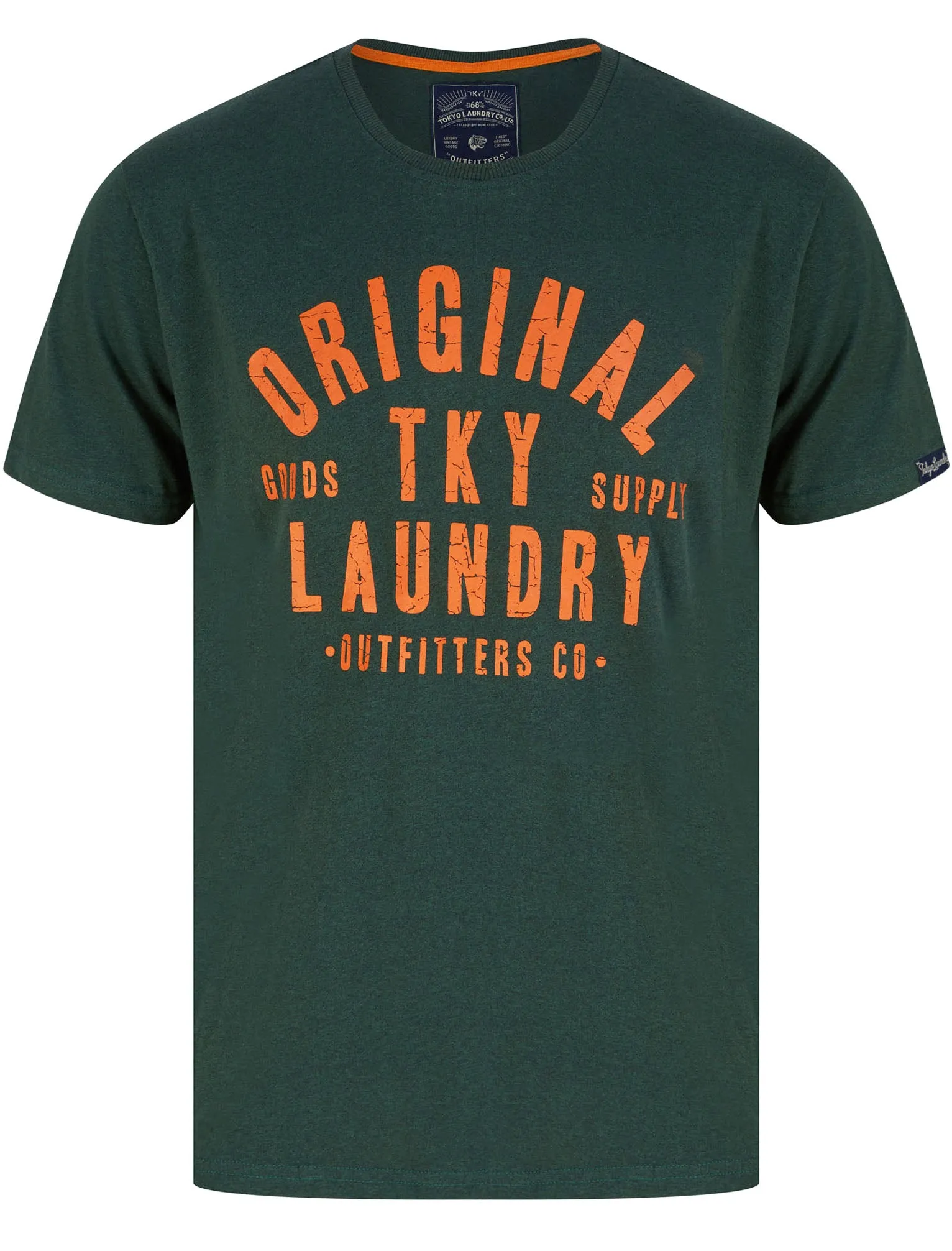 Cartel Motif Cotton Jersey Grindle T-Shirt in Green - Tokyo Laundry sold by Tokyo Laundry